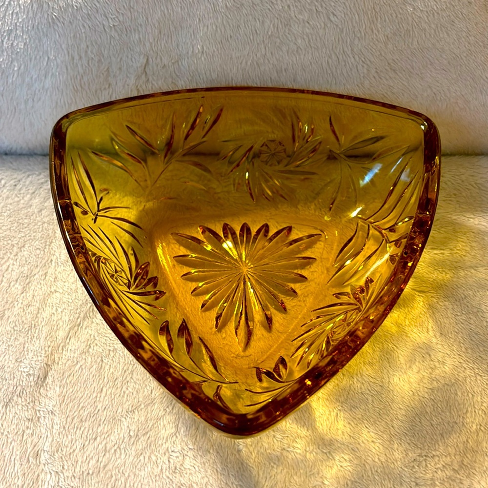 Vintage Hazel Atlas Glass  Triangle Candy Dish Co
